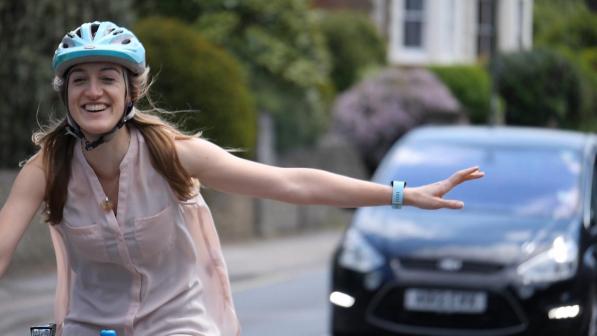 Cyclist signalling to turn left