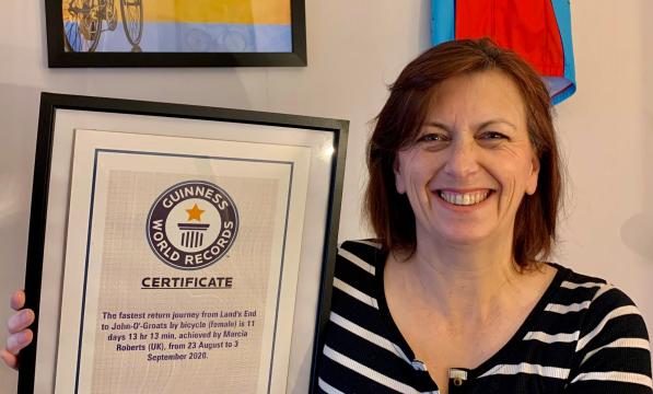 Marcia with her Guinness World Record certificate