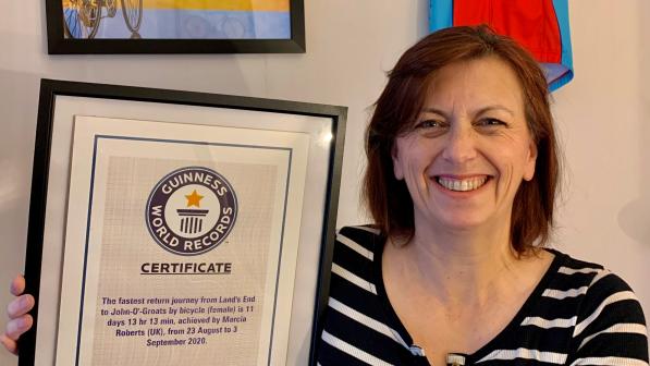 Marcia with her Guinness World Record certificate