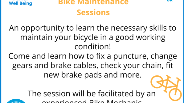 poster advertising cycling maintenance event for women
