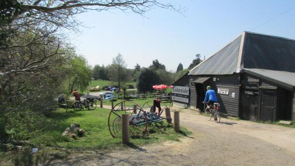 Cycling near Lakeside cafe