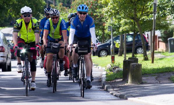 A group of cyclists at the London-Edinburgh-London audax