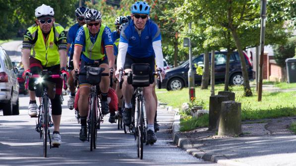 A group of cyclists at the London-Edinburgh-London audax