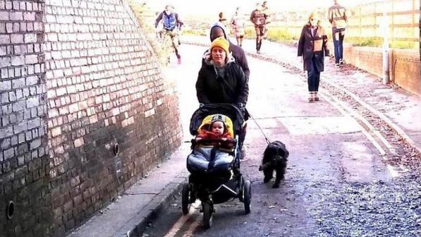 Several pedestrians, dog-walkers and a mother with a pram using the narrow Keyhole Bridge underpass when it was closed to motorised traffic shows how popular the closure was.