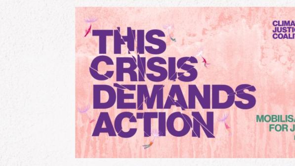 Logo for the COP27 day of action, by the Climate Justice Coalition