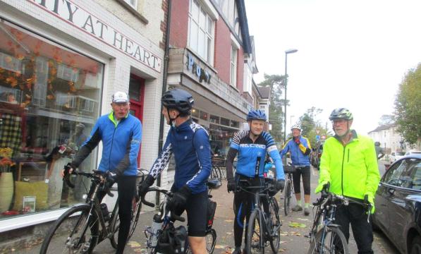 Cyclists outside Proper Cafe in Hassocks