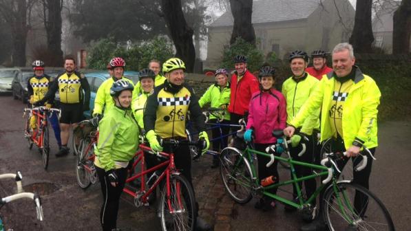 Bury Tandem Club members after cafe stop