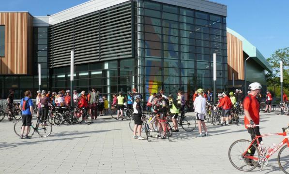 Cyclists at Hart Leisure Centre